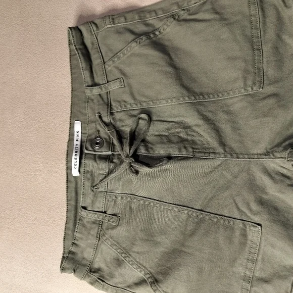Celebrity Pink Women's Olive Cargo Pants High Rise Skinny Sz 7/28 - Picture 3 of 13